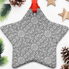 Geometric Grey Print Pattern Ornament (star)