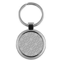 Geometric Grey Print Pattern Key Chains (round)  by dflcprints