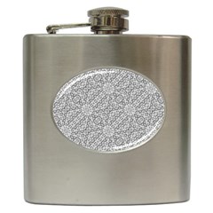 Geometric Grey Print Pattern Hip Flask (6 Oz) by dflcprints