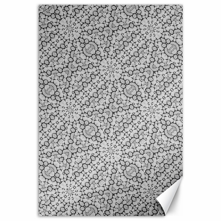 Geometric Grey Print Pattern Canvas 12  x 18 