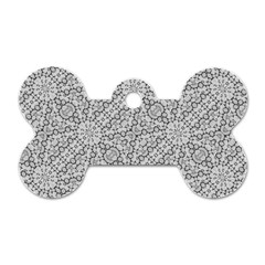 Geometric Grey Print Pattern Dog Tag Bone (two Sides)