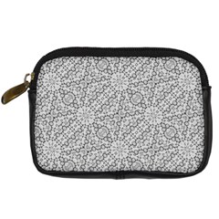 Geometric Grey Print Pattern Digital Camera Leather Case