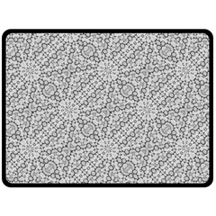 Geometric Grey Print Pattern Fleece Blanket (large)  by dflcprints