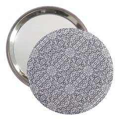 Geometric Grey Print Pattern 3  Handbag Mirrors by dflcprints