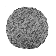 Geometric Grey Print Pattern Standard 15  Premium Flano Round Cushions by dflcprints