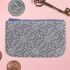 Geometric Grey Print Pattern Large Coin Purse