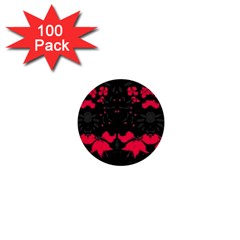 Pink Floral Pattern By Flipstylez Designs 1  Mini Buttons (100 Pack)  by flipstylezfashionsLLC