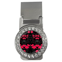 Pink Floral Pattern By Flipstylez Designs Money Clips (cz)  by flipstylezfashionsLLC