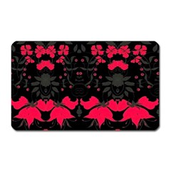 Pink Floral Pattern By Flipstylez Designs Magnet (rectangular) by flipstylezfashionsLLC