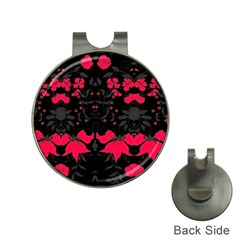 Pink Floral Pattern By Flipstylez Designs Hat Clips With Golf Markers by flipstylezfashionsLLC