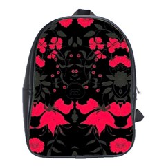 Pink Floral Pattern By Flipstylez Designs School Bag (xl) by flipstylezfashionsLLC