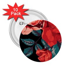 Bed Of Bright Red Roses By Flipstylez Designs 2 25  Buttons (10 Pack)  by flipstylezfashionsLLC