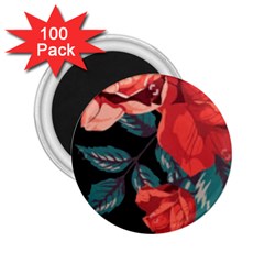 Bed Of Bright Red Roses By Flipstylez Designs 2 25  Magnets (100 Pack)  by flipstylezfashionsLLC