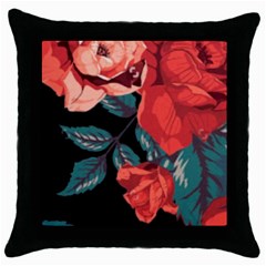 Bed Of Bright Red Roses By Flipstylez Designs Throw Pillow Case (black) by flipstylezfashionsLLC