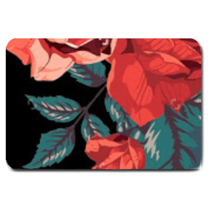 Bed of Bright Red Roses By FlipStylez Designs Large Doormat 