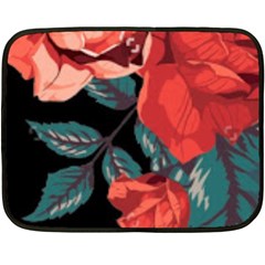 Bed Of Bright Red Roses By Flipstylez Designs Fleece Blanket (mini) by flipstylezfashionsLLC