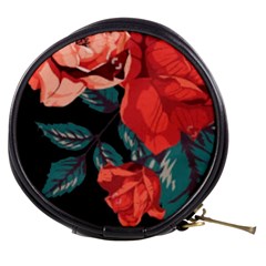 Bed Of Bright Red Roses By Flipstylez Designs Mini Makeup Bag by flipstylezfashionsLLC