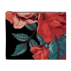 Bed Of Bright Red Roses By Flipstylez Designs Cosmetic Bag (xl) by flipstylezfashionsLLC