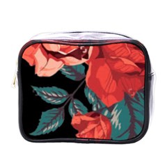 Bed Of Bright Red Roses By Flipstylez Designs Mini Toiletries Bag (one Side) by flipstylezfashionsLLC