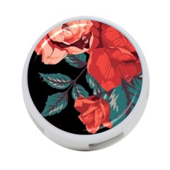 Bed Of Bright Red Roses By Flipstylez Designs 4-port Usb Hub (two Sides) by flipstylezfashionsLLC