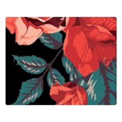 Bed Of Bright Red Roses By Flipstylez Designs Double Sided Flano Blanket (large)  by flipstylezfashionsLLC