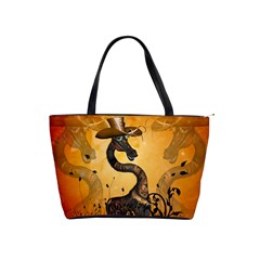 Funny Steampunk Giraffe With Hat Classic Shoulder Handbag by FantasyWorld7