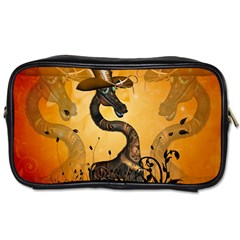 Funny Steampunk Giraffe With Hat Toiletries Bag (one Side) by FantasyWorld7