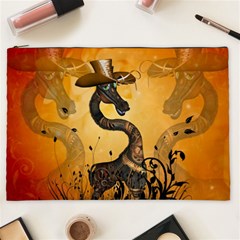 Funny Steampunk Giraffe With Hat Cosmetic Bag (xxl) by FantasyWorld7