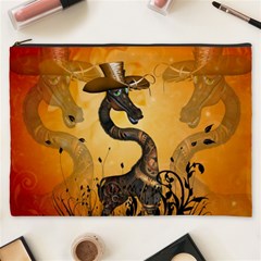 Funny Steampunk Giraffe With Hat Cosmetic Bag (xxxl) by FantasyWorld7