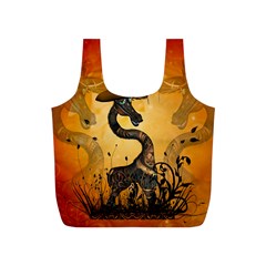 Funny Steampunk Giraffe With Hat Full Print Recycle Bag (s) by FantasyWorld7