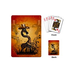 Funny Steampunk Giraffe With Hat Playing Cards (mini) by FantasyWorld7