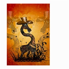 Funny Steampunk Giraffe With Hat Small Garden Flag (two Sides) by FantasyWorld7