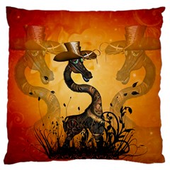 Funny Steampunk Giraffe With Hat Standard Flano Cushion Case (one Side) by FantasyWorld7