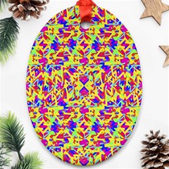 Multicolored Linear Pattern Design Ornament (oval) by dflcprints