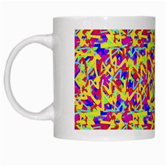 Multicolored Linear Pattern Design White Mugs by dflcprints