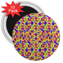 Multicolored Linear Pattern Design 3  Magnets (10 Pack)  by dflcprints