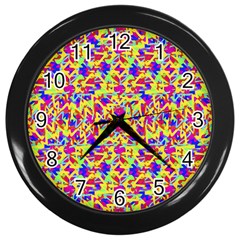 Multicolored Linear Pattern Design Wall Clock (black) by dflcprints