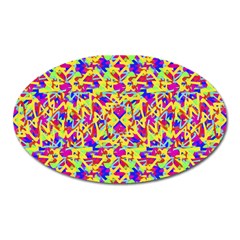 Multicolored Linear Pattern Design Oval Magnet by dflcprints