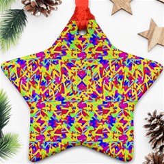 Multicolored Linear Pattern Design Star Ornament (two Sides) by dflcprints