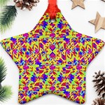 Multicolored Linear Pattern Design Star Ornament (Two Sides) Front