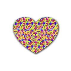 Multicolored Linear Pattern Design Heart Coaster (4 Pack)  by dflcprints