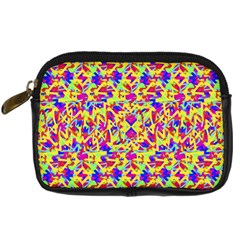 Multicolored Linear Pattern Design Digital Camera Leather Case by dflcprints