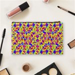 Multicolored Linear Pattern Design Cosmetic Bag (Medium) Back