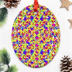 Multicolored Linear Pattern Design Ornament (oval Filigree)