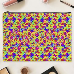 Multicolored Linear Pattern Design Cosmetic Bag (xxxl) by dflcprints