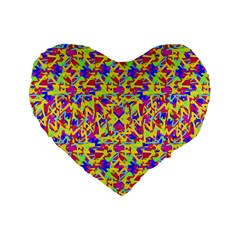 Multicolored Linear Pattern Design Standard 16  Premium Heart Shape Cushions by dflcprints