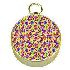 Multicolored Linear Pattern Design Gold Compasses by dflcprints