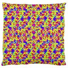 Multicolored Linear Pattern Design Large Flano Cushion Case (two Sides) by dflcprints