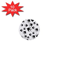 Vintage Birds Pattern 1  Mini Buttons (10 Pack)  by Valentinaart