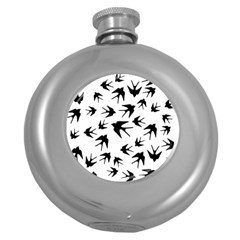 Vintage Birds Pattern Round Hip Flask (5 Oz) by Valentinaart